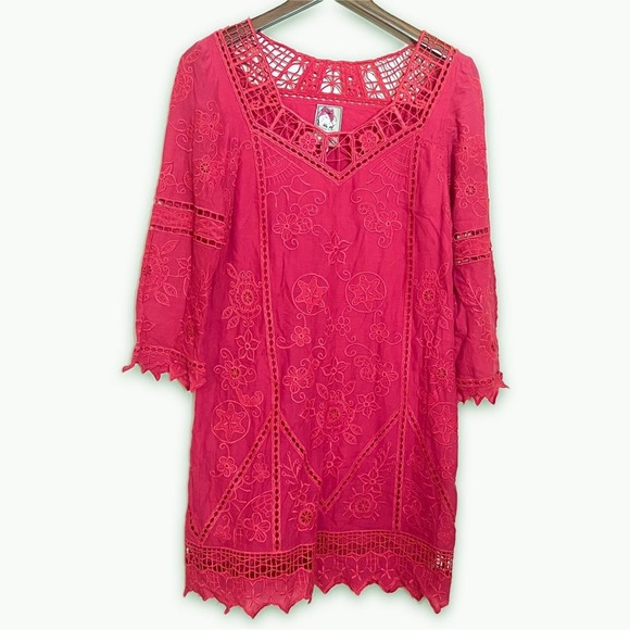 Yoana Baraschi Dresses & Skirts - Yoana Baraschi Anthropologie Embroidered, Lace Shift Dress size 4
